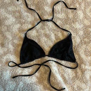 Black triangle swimsuit top. Medium but adjustable